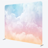 Aperturee - Aperturee Pastel Rainbow Cloud Tension Fabric Backdrop Dreamy Sky Cotton Candy Background Unicorn Party Decoration