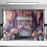 Aperturee - Aperturee Pastel Violet Floral Sweet Spring Wedding Backdrop