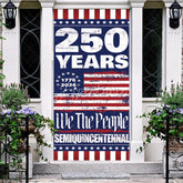 Aperturee - Aperturee Patriotic 250 Years Semiquincentennial Door Cover American Flag Independence Day Party Decor