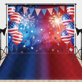 Aperturee - Aperturee Patriotic Balloons and Stars Combo Set Backdrop Independence Day Celebration Decor