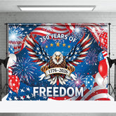 Aperturee - Aperturee Patriotic Eagle and Fireworks Holiday Backdrop 250 Years of Freedom Celebration Party Decor