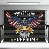 Aperturee - Aperturee Patriotic Eagle with American Flag Holiday Backdrop 250 Years of Freedom Celebration Party Decor