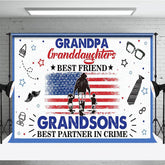 Aperturee - Aperturee Patriotic Usa Flag Happy Grandpa Fathers Day Backdrop