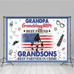 Aperturee - Aperturee Patriotic Usa Flag Happy Grandpa Fathers Day Backdrop
