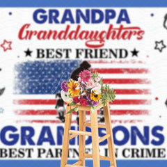 Aperturee - Aperturee Patriotic Usa Flag Happy Grandpa Fathers Day Backdrop