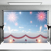 Aperturee - Aperturee Patriotic White Fence Happy Independence Day Backdrop