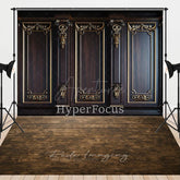 Aperturee - Aperturee Patterned Wooden Door Mottled Rug Combo Set Backdrop