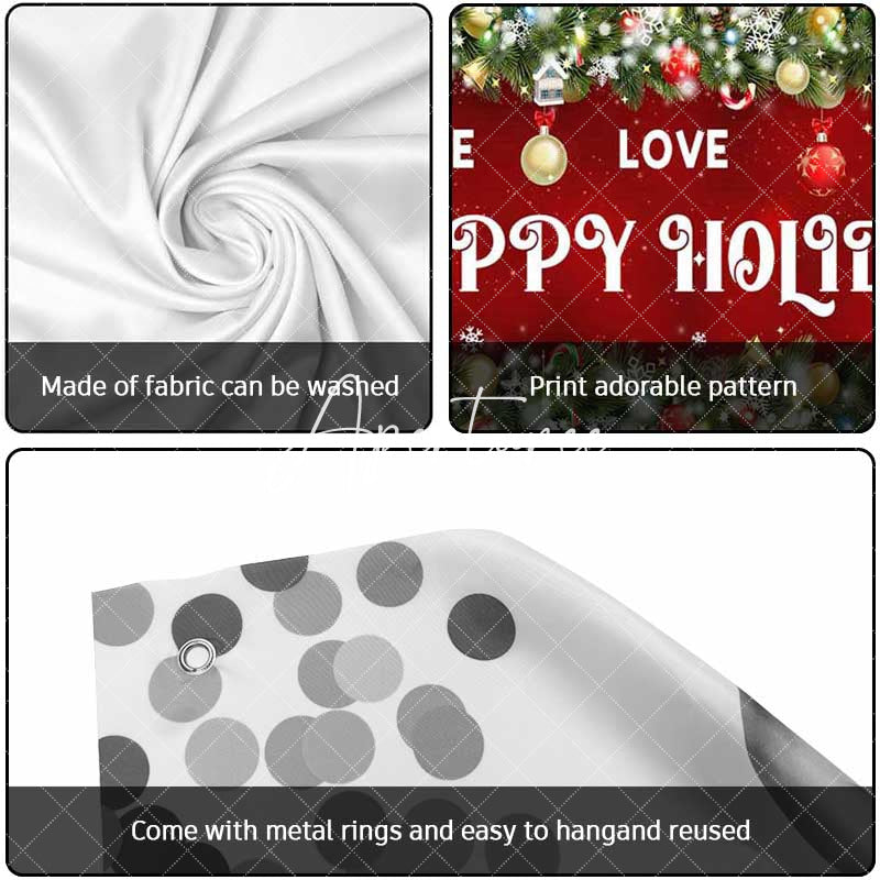 Aperturee - Aperturee Peace Love Joy Red Christmas Vibe Garage Door Banner