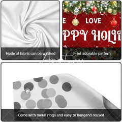 Aperturee - Aperturee Peace Love Joy Red Christmas Vibe Garage Door Banner