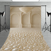 Aperturee - Aperturee Pearl Ballroom Sweep Backdrop Elegant Luxury Room with Arches Fantasy Wedding or Maternity Photo Shoots