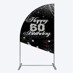 Aperturee - Aperturee Pearl Rose Heels Glitter 60th Birthday Half Moon Arch Backdrop