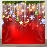 Aperturee - Aperturee Pendant Snowman Stars Bokeh Red Christmas Backdrop