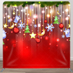 Aperturee - Aperturee Pendant Snowman Stars Bokeh Red Christmas Backdrop