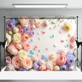 Aperturee - Aperturee Peony Rose Floral Wall Spring Photography Backdrop