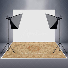 Aperturee - Aperturee Persia Floral Carpets Rubber Floor Mat For Photo