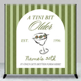 Aperturee - Aperturee Personalized A Tini Bit Older 30th Birthday Backdrop Custom Name Martini Theme Party Banner