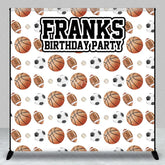 Aperturee - Aperturee Personalized All Star Sports Birthday Backdrop Basketball Soccer and Football Custom Name Party for Boy
