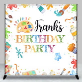Aperturee - Aperturee Personalized Art Party Birthday Backdrop Paint and Brushes Theme Custom Name Craft and Painting Celebration