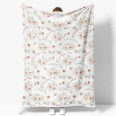 Aperturee - Aperturee Personalized Baby Blanket with Name Boho Pink Floral Rose Pattern Swaddle Custom Girl Nursery Bedding Gift