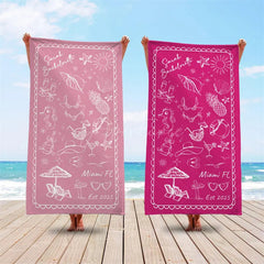 Aperturee - Aperturee Personalized Bachelorette Beach Towel for Bridal Shower