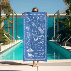 Aperturee - Aperturee Personalized Bachelorette Beach Towel for Bridal Shower