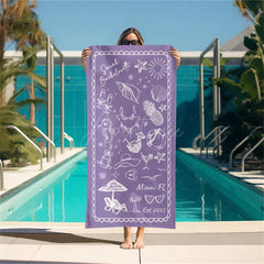 Aperturee - Aperturee Personalized Bachelorette Beach Towel for Bridal Shower