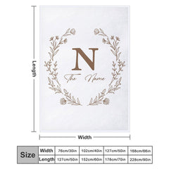 Aperturee - Aperturee Personalized Christmas Holly Blanket with Custom Name Festive Holiday Botanical Print Red Xmas Gift for Family