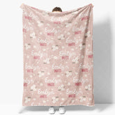 Aperturee - Aperturee Personalized Daisy Floral Blanket with Custom Name Pink Wildflower Theme for Girls Nursery Baby Shower Gift
