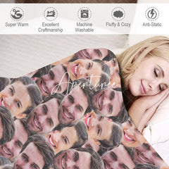 Aperturee - Aperturee Personalized Fun Dense Face Photo Blanket For Gift