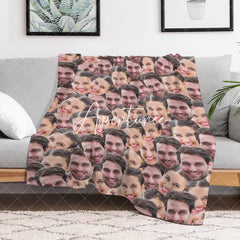 Aperturee - Aperturee Personalized Fun Dense Face Photo Blanket For Gift