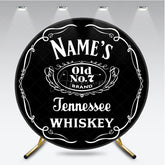 Aperturee - Aperturee Personalized Old No. 7 Whiskey Label Round Backdrop Custom Name for Adult Birthday Vintage Bar Theme Decor