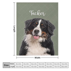 Aperturee - Aperturee Personalized Pet Blanket with Custom Dog Name and Photo Single Portrait Style Memorial Gift for Dog Lovers
