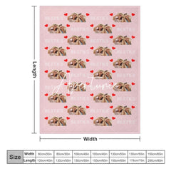 Aperturee - Aperturee Personalized Red Heart Pink Bestie Photos Blanket