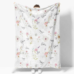 Aperturee - Aperturee Personalized Santa Claus Christmas Blanket with Custom Name Cute Father Christmas Fun Red Holiday Xmas Gift