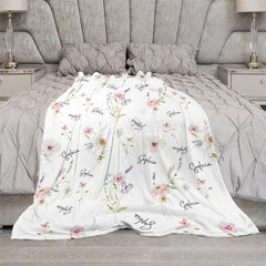 Aperturee - Aperturee Personalized Santa Claus Christmas Blanket with Custom Name Cute Father Christmas Fun Red Holiday Xmas Gift