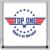Aperturee - Aperturee Personalized Top One Pilot Birthday Backdrop Maverick Style First Birthday Wings Party Decoration