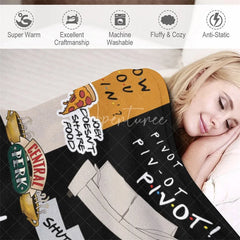 Aperturee - Aperturee Personalized TV Show Theme Blanket Custom Name Comedy Series Coffee Shop Lobster Couch Gift