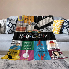 Aperturee - Aperturee Personalized TV Show Theme Blanket Custom Name Comedy Series Coffee Shop Lobster Couch Gift