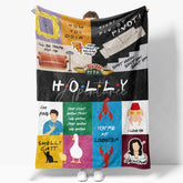 Aperturee - Aperturee Personalized TV Show Theme Blanket Custom Name Comedy Series Coffee Shop Lobster Couch Gift