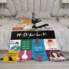Aperturee - Aperturee Personalized TV Show Theme Blanket Custom Name Comedy Series Coffee Shop Lobster Couch Gift