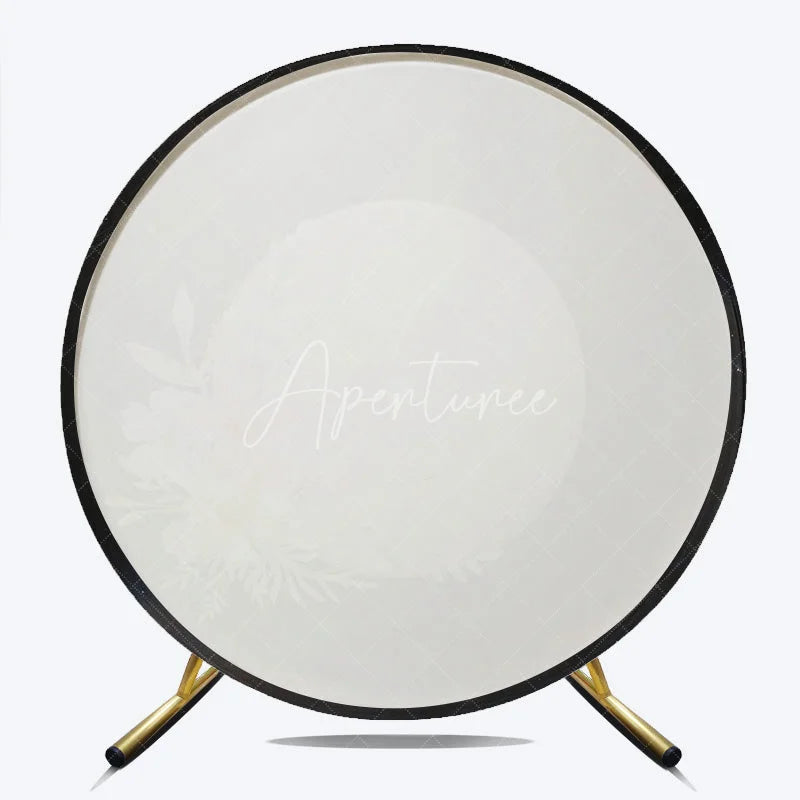Aperturee - Aperturee Personalized Vinyl Record Round Backdrop Boho Floral Music Theme Groovy Retro Wedding Photo Booth Prop