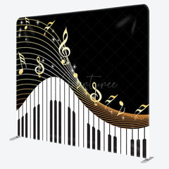 Aperturee - Aperturee Piano Keys Musical Party Square Tension Backdrop