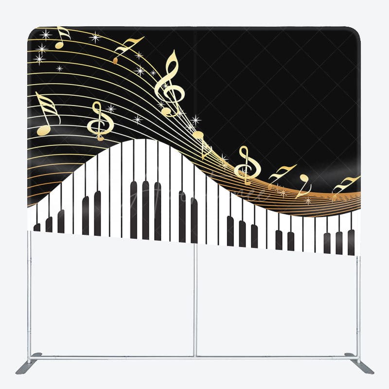 Aperturee - Aperturee Piano Keys Musical Party Square Tension Backdrop