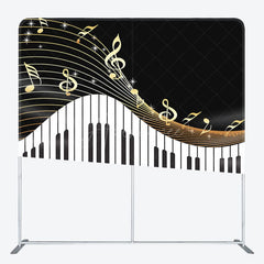 Aperturee - Aperturee Piano Keys Musical Party Square Tension Backdrop