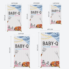 Aperturee - Aperturee Picnic Wooden Baby Q Gender Reveal Rectangle Backdrop