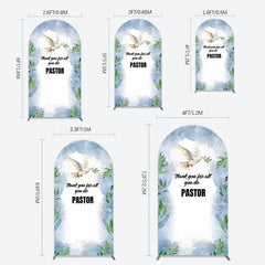 Aperturee - Aperturee Pigeon Thank You Pastor Appreciation Arch Backdrop