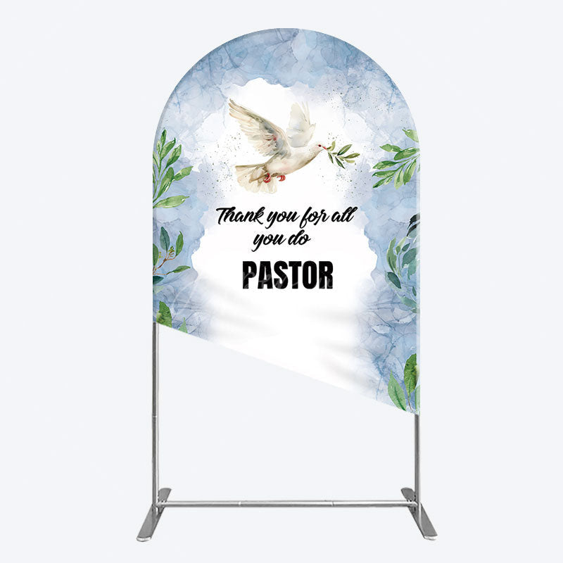 Aperturee - Aperturee Pigeon Thank You Pastor Appreciation Arch Backdrop