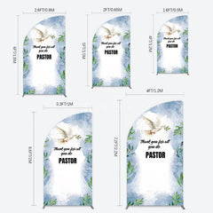 Aperturee - Aperturee Pigeon Thank You Pastor Appreciation Half Moon Arch Backdrop