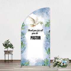 Aperturee - Aperturee Pigeon Thank You Pastor Appreciation Half Moon Arch Backdrop