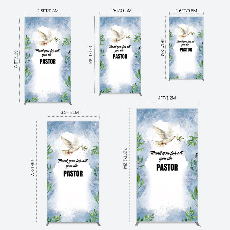 Aperturee - Aperturee Pigeon Thank You Pastor Appreciation Rectangle Backdrop